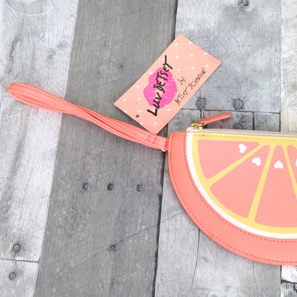 NWT Betsey Johnson Grapefruit Slice Wristlet - Picture 3 of 7